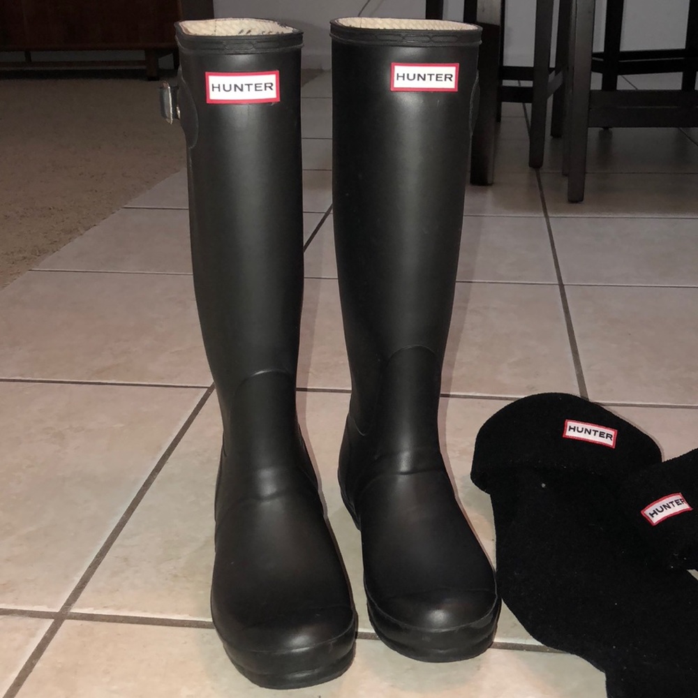 Hunter boots with socks
